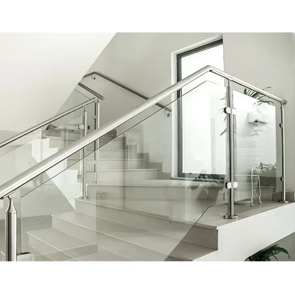 Stainless Steel Round Post Glass Railing