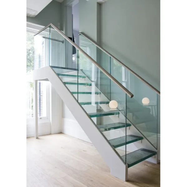 U Channel Stringer Straight Stair Glass Steps Glass Railing